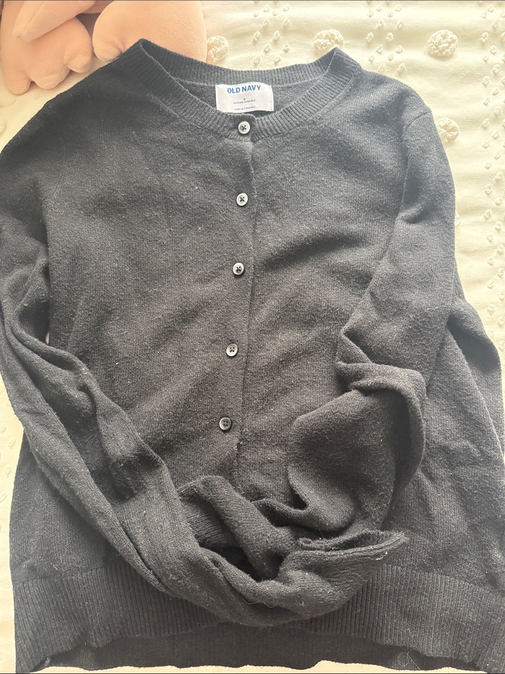 Old Navy Women's Black Button-Up Crewneck Cardigan